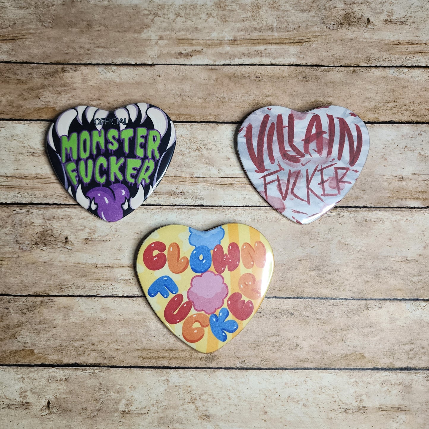 F*cker Heart Buttons