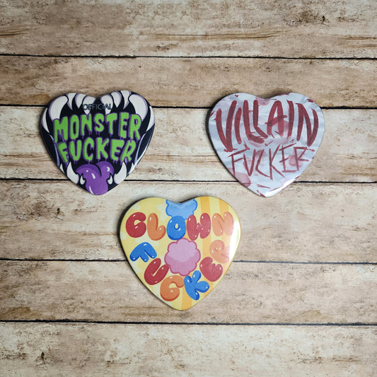 F*cker Heart Buttons